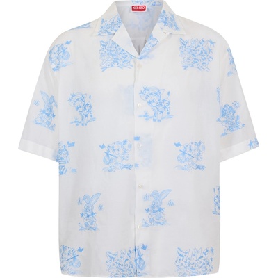 KENZO Риза с къс ръкав KENZO Men's Short Sleeve Patterned Shirt - White