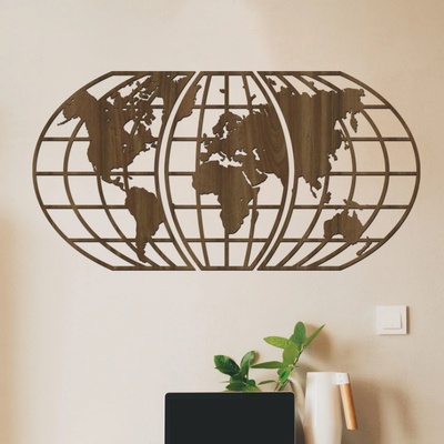 dřevo života 3 dílna mapa světa Global Zvolte barvu dekoru: Ořech, Rozměry (cm): 156x80