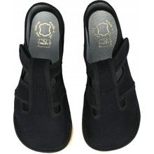Čierne papuče pre chlapca Barefoot prezuvky na suchý zips