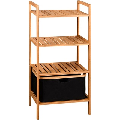 KESPER KESPER Policový regál 4 poschodia s úložným boxom, bambus 44 x 34 x 93 cm