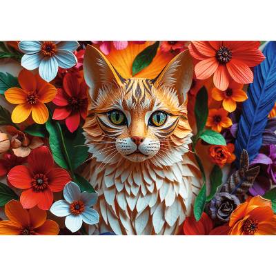 Trefl - Puzzle 3D efekt Paper Art Cat - 1 000 piese
