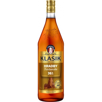 KLASIK Turčianske hradby 36% 1 l (čistá fľaša)