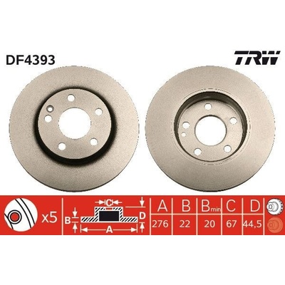 Brzdový kotouč TRW DF4393