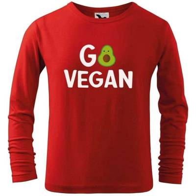 Dobrý triko dětské triko Go vegan Červená