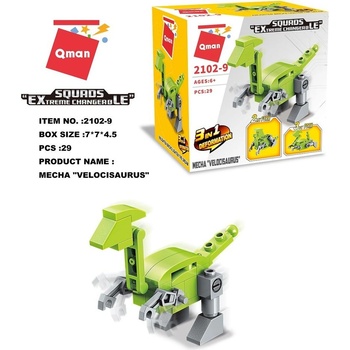 Qman Squros Extreme Changeable 2102-9 Robot Velocisaurus 3v1