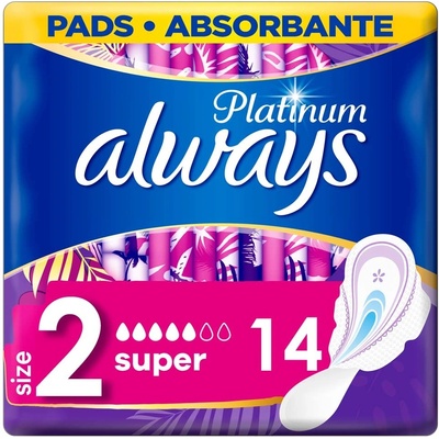Always Platinum Ultra Long Plus vložky veľkosť 2 14 ks