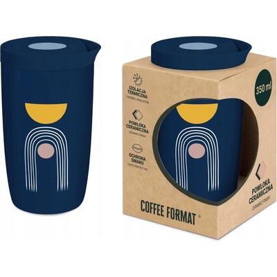 Coffee Format termohrnek Modrý s abstraktním motivem 350 ml
