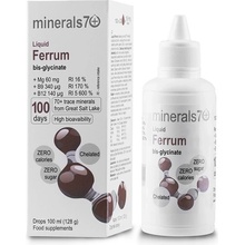 Minerals70 Liquid Ferrum koncentrát s vysokým obsahem železa 100 ml