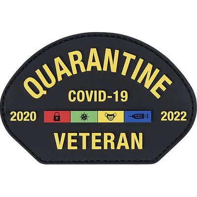 Gumová nášivka 101 Inc Quarantine Veteran Covid-19 - čierna-farebná