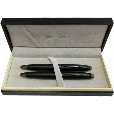 Scrikss SC85568 Knight Matt Black sada plnicího a kuličkového pera