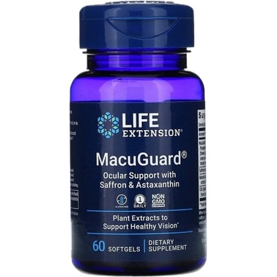 Life Extension MacuGuard Ocular Support with Saffron & Astaxanthin [60 Гел капсули]