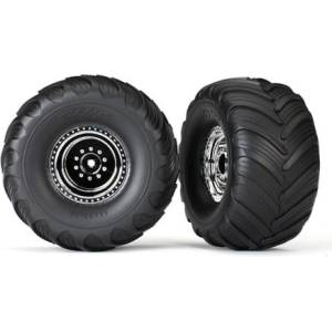 Traxxas колело 3.0/2.0", диск хром, гума Terra Groove (2)