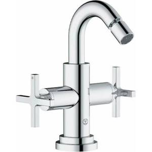Kludi Nova Fonte Puristic двоен смесител за биде, гланциран хром, кръстати дръжки (203130520)