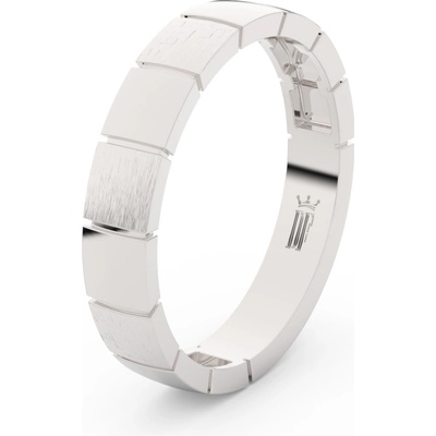 Danfil prsten DLR3058 bílé zlato bez kamene povrch brus