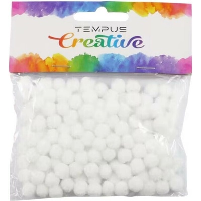 Tempus Kuličky pom poms bílá barva mini 120 ks – Sleviste.cz