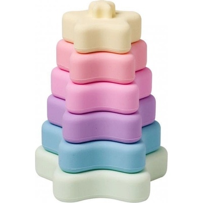 Saro Baby silikónová stohovacia hryzátka Rainbow