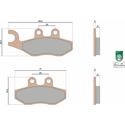 Brzdové destičky MALOSSI MHR Synt S51, GTS 125-300ccm M6215013BS