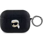 Karl Lagerfeld PU ембоснат калъф Karl Head за AirPods Pro Черен (KLAPPGKIPK)