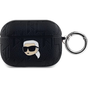 Karl Lagerfeld PU ембоснат калъф Karl Head за AirPods Pro Черен (KLAPPGKIPK)