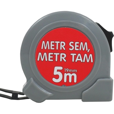 TopTrade svinovací metr 5 m × 19 mm, jednobrzdový (Kovová měřicí páska, délka 5 m, šířka 19 mm, EAN 8591403500294)