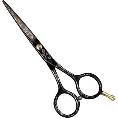 Pro Feel Japan P5555 Black FLowers profi kadernícke nožnice 5,5 '- čierne + zlaté kvety