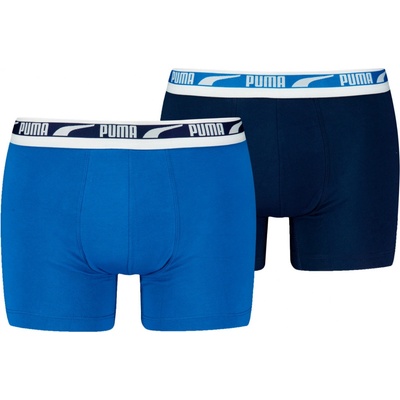 Puma Everyday Multi Logo Boxers 2P modrá/svetlo modrá