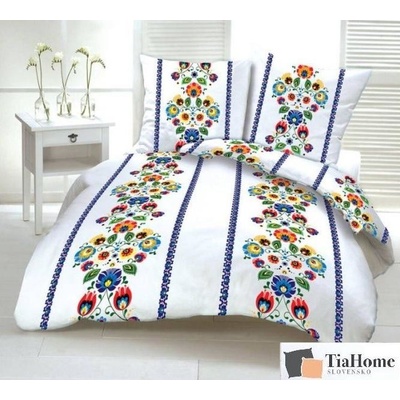 TiaHome Obliečky bavlna Folklór modré 200x220 2x70x90