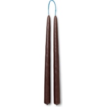 ferm LIVING Dipped Candles Brown 2 ks hnědá / vosk