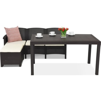 BICA Диван техноратан Венеция Релакс Ъглов 4 Бика кафяв (bcvenlcor4br)