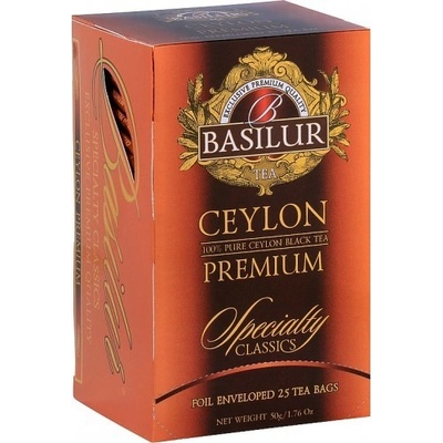 Basilur plech Orange Pekoe čierny čaj 20 x 2 g