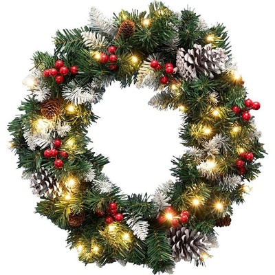 FK technics | LED Vianočný veniec 35xLED/3xAA 8 funkcií priemer 45 cm IP44 teplá biela | 5005610