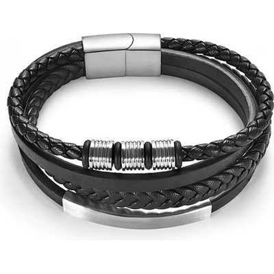 Daniel Dawson pánský náramek Gerard kůže chirurgická ocel různé velikosti NR2018-B20210724/19 Černá