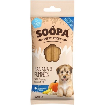 Soopa Pets dentálna tyčinky Soopa Puppy s banánem a dýní 100 g