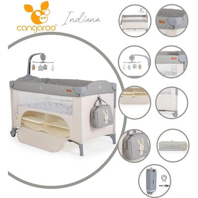 Cangaroo Детска кошара Indiana сив (108460)
