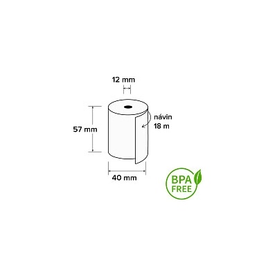 Termo kotúčik 57/40/12 mm, 18m, BPA free, 10 ks