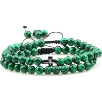 Predator Q1 Sunstone – pánské náramky, křížek, sada 2 kusy zelená pánské náramky Predator Q1 24