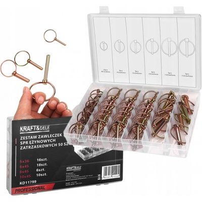 ZÁVLAČKY PRUŽINOVÉ ZAJIŠŤOVACÍ 50 KS SADA