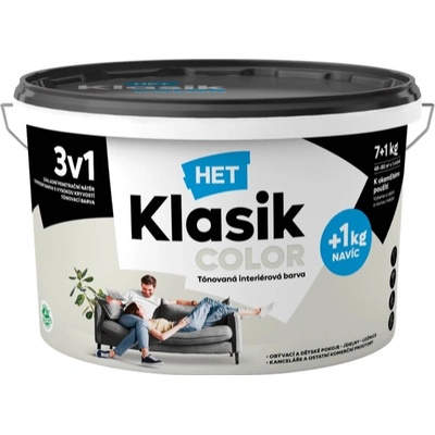 Het Klasik Color 0107 šedý ledový 7+1 kg