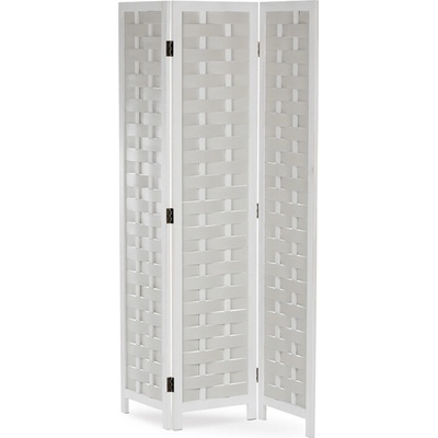 Autronic Drevený paraván 3-dielny EF-L186 biela 171 x 121 cm