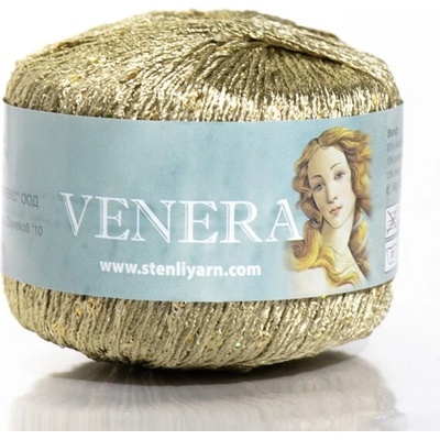 Stenli Příze Příze Venera - viskóza s flitry - 6141 velbloudí zlaté flitry