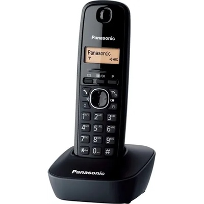 Panasonic Безжичен телефон Panasonic KX-TG1611, течнокристален черно-бял дисплей, черен (KX-TG1611 Black)