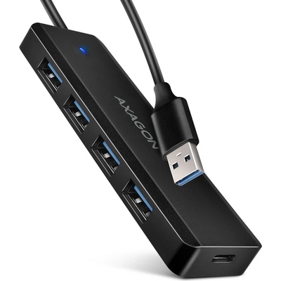 Хъб USB AXAGON HUE-C1A 4x USB3.2 Gen 1 Travel hub, USB-C power IN, w. 20cm Type-A cable (HUE-C1A)