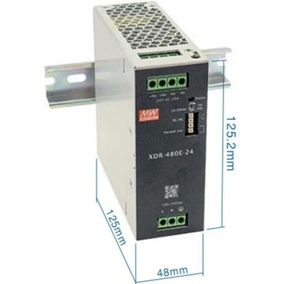 Mean Well XDR-480E-24 Napájecí zdroj na DIN 480W