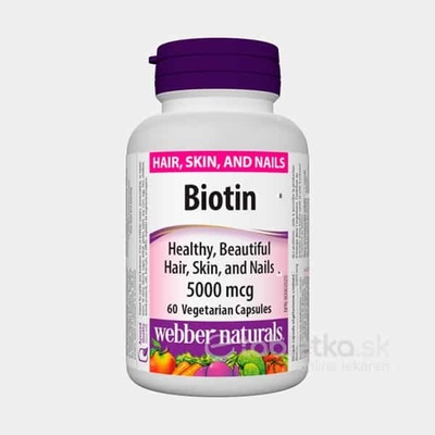 Webber Naturals Biotin 5000 mcg vegetariansky 60 kapsúl