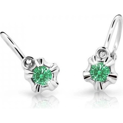 Cutie Jewellery detské náušnice z bieleho zlata C2158-10-X-2 zelená