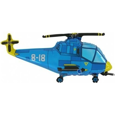 GRABO fóliový balónek Helikoptéra modrá 37" 94cm nafukovací