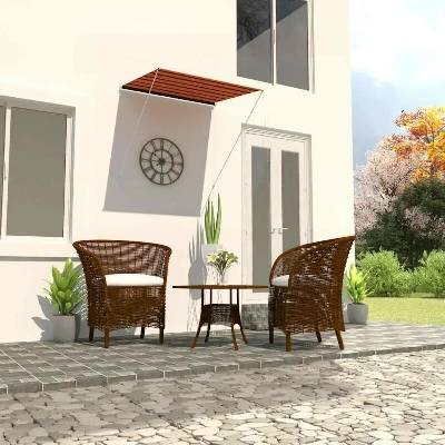 zahrada-XL Zatahovací markýza 150 x 150 cm oranžovo-hnědá