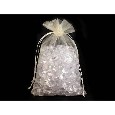 Dárkový pytlík 14x21 cm organza - béžová nejsv. (10 ks)