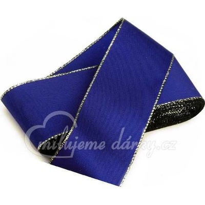 Modro-stříbrná atlasová stuha 40 mm x 10m, vhodná na balení dárků – Zbozi.Blesk.cz