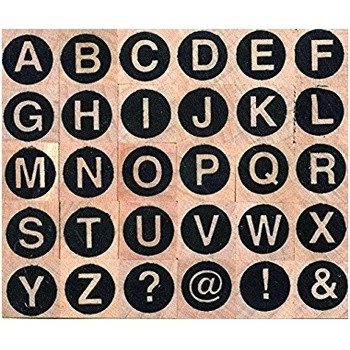 Artemio mini pečiatky 30ks abeceda kruhy